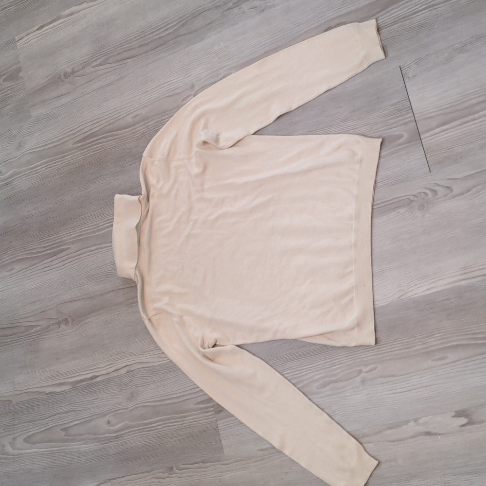 Lauren Ralph Lauren silk blend turtle neck sweater long sleeve cream color soft - Picture 9 of 9